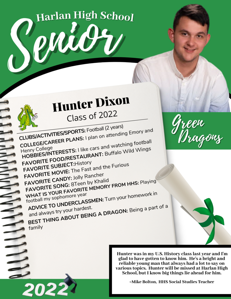 Senior Spotlight Hunter Dixon