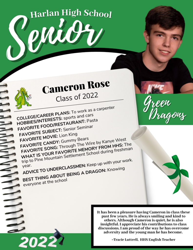 Senior Spotlight Cameron Rose