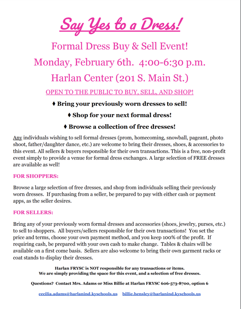 Say Yes to the Dress  informational flyer